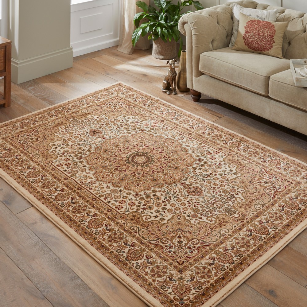 Grand Heritage GH101 Traditional Persian Rugs by Concept Looms in Cream Beige